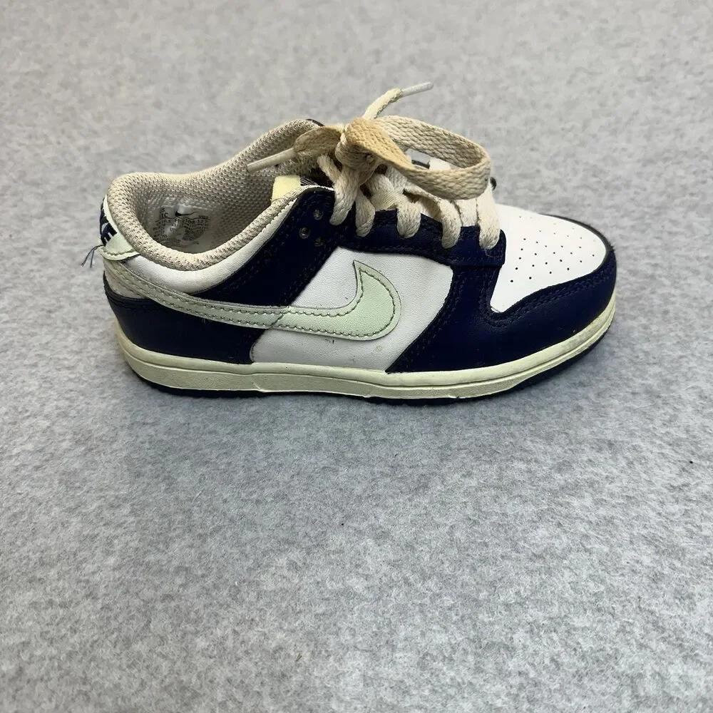 Nike Dunk Low Sali Midnight Navy Volt Tint Toddler Size 11 C FB9108-127